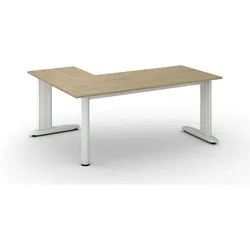 Büroschreibtisch PRIMO FLEXIBLE, 180x140 cm, Eiche natur