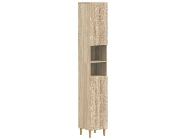 KTHLBRH Badezimmerschrank mit offenem Regal DELFT Sonoma Eiche Holztechnik, reversible, feuchtigkeitsbeständige Tür, kompaktes Design