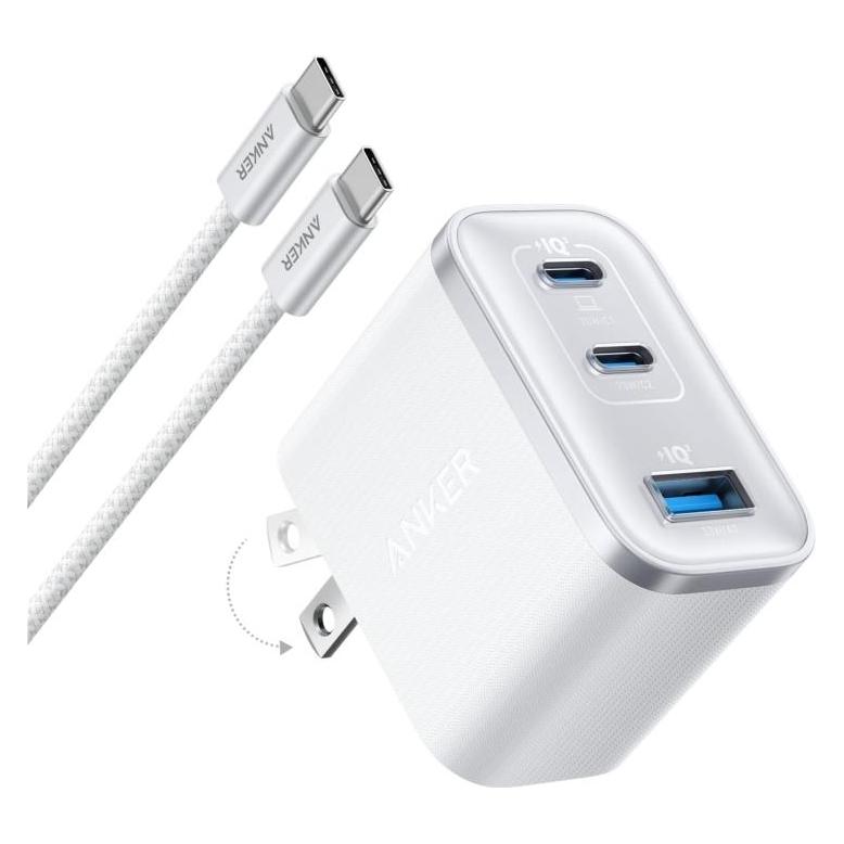 Anker Nano GaN Fast Charger (70 W, 3 Ports) (A121AL21)