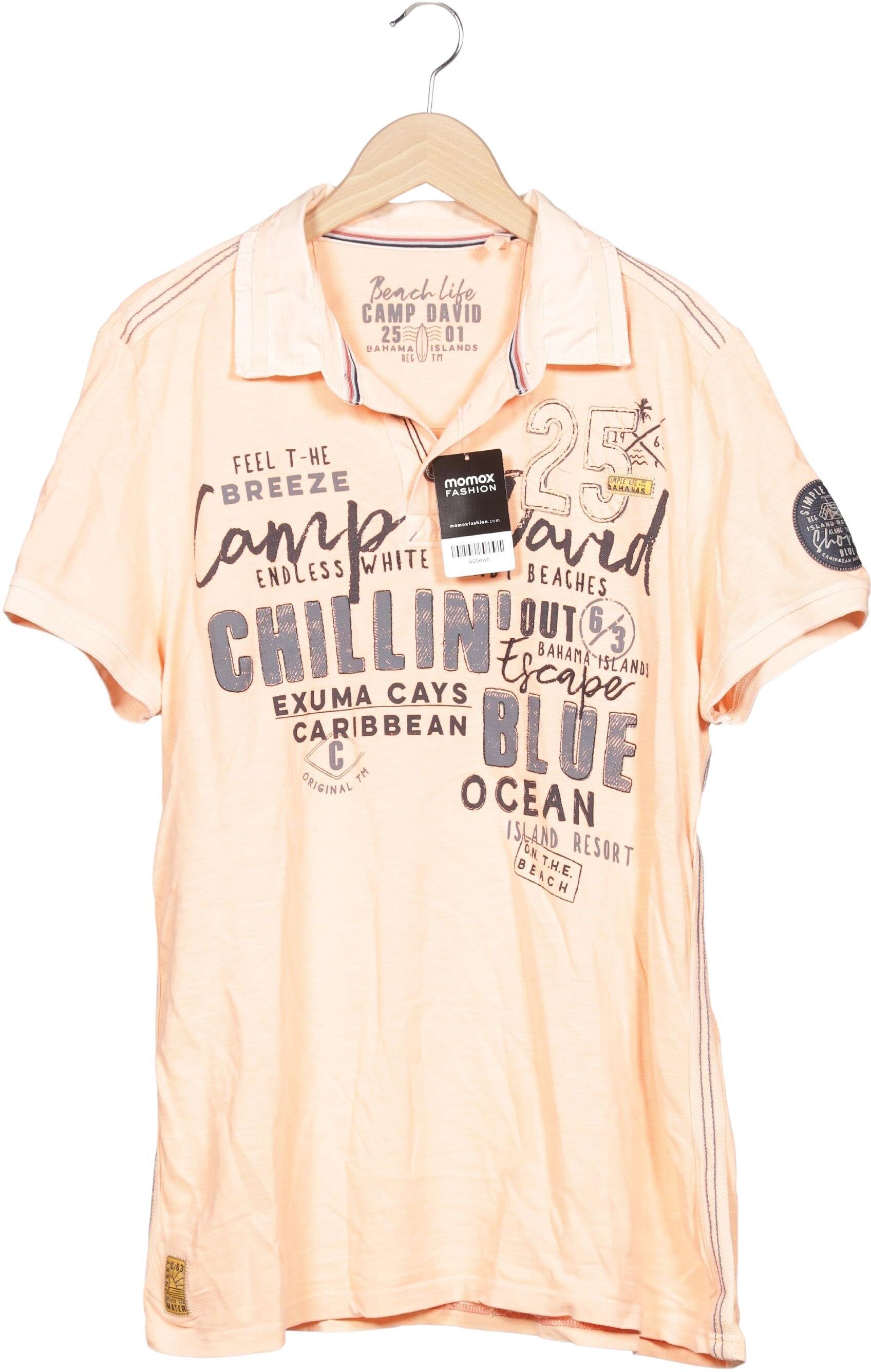 Camp David Herren Poloshirt, Orange, Gr. XL, Baumwolle - Second Hand