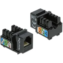 DELOCK Keystone RJ12 Buchse > LSA Cat.3 schwarz