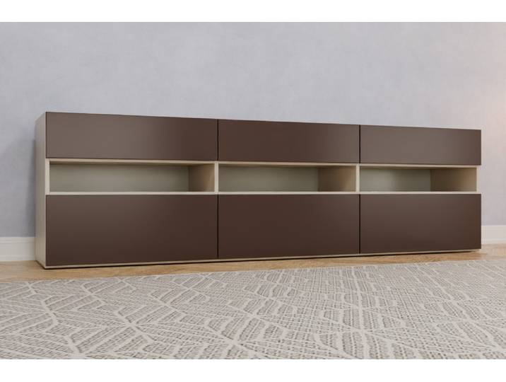 TV-Möbel nach Maß - RAL 8017 Schokoladenbraun - 70x240x47cm - Individuell konfigurieren