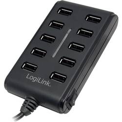 LogiLink UA0125 USB-Hub 10 Port USB-A USB 2.0 480 MBit/s Schwarz UA0125