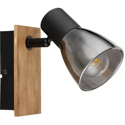 Wandleuchte Wandstrahler Flurleuchte Schlafzimmerlampe Holz Metall dunkelbraun
