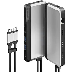 ALOGIC U2CSH-SGR laptop-dockingstation & portreplikator Kabelgebunden USB 3.2 Gen 1 (3.1 Gen 1) Type-C Schwarz, Silber