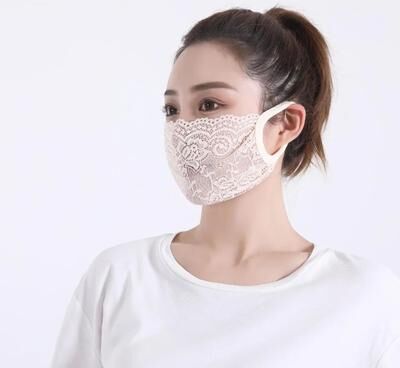 Uplift Picks Breathable Lace Face Mask For Lightweight Sun Coverage And Comfort transparent