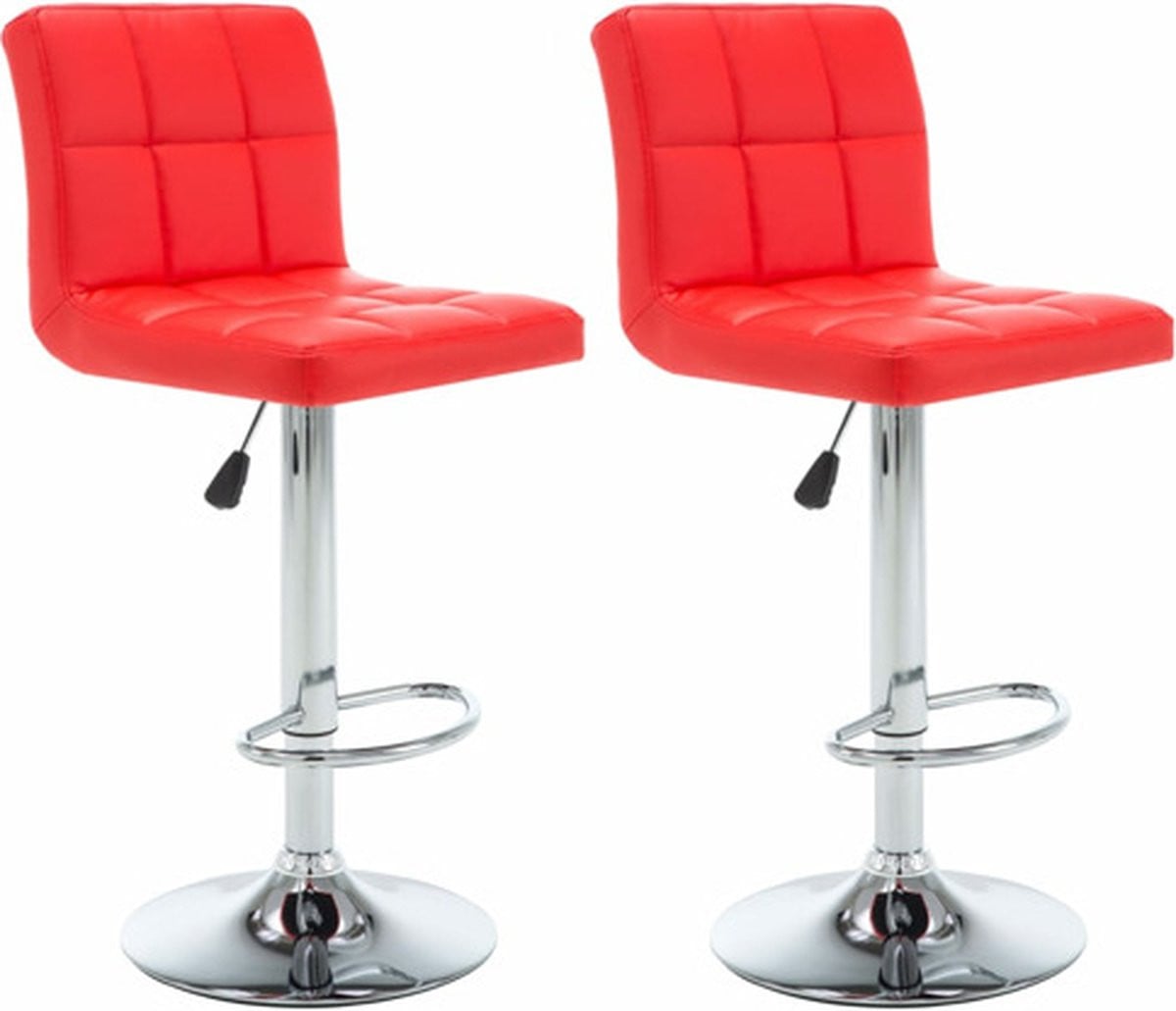 vidaXL Set van 2 Barstoelen in Rood Kunstleer