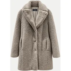 Kunstfellmantel in Teddy-Optik Beige 44