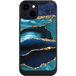 Nivocase Hülle für Apple iPhone 14 Handyhülle NIVOcore Case Schwarz Glitzer Look Marmor Trends (Apple iPhone 14), Smartphone Hülle, Schwarz