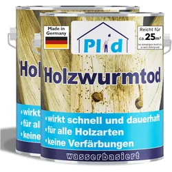 Plid, Holzschutz + Holzpflege, Holzwurmtod 5l - für ca. 25m2 / Holzschutz Holzwurmbekämpfung Holzwurmmittel (Farblos, 5 l)