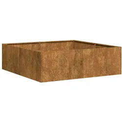 vidaXL Pflanzkübel Rostig 100x100x30 cm Wetterfester Stahl