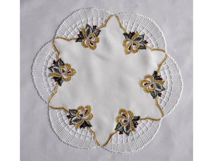 Tischdecke STICKEREIEN PLAUEN Glockenzauber Gr. 1, bunt, Ø:50cm, Polyester, Tischdecken, Tischdecke, rund