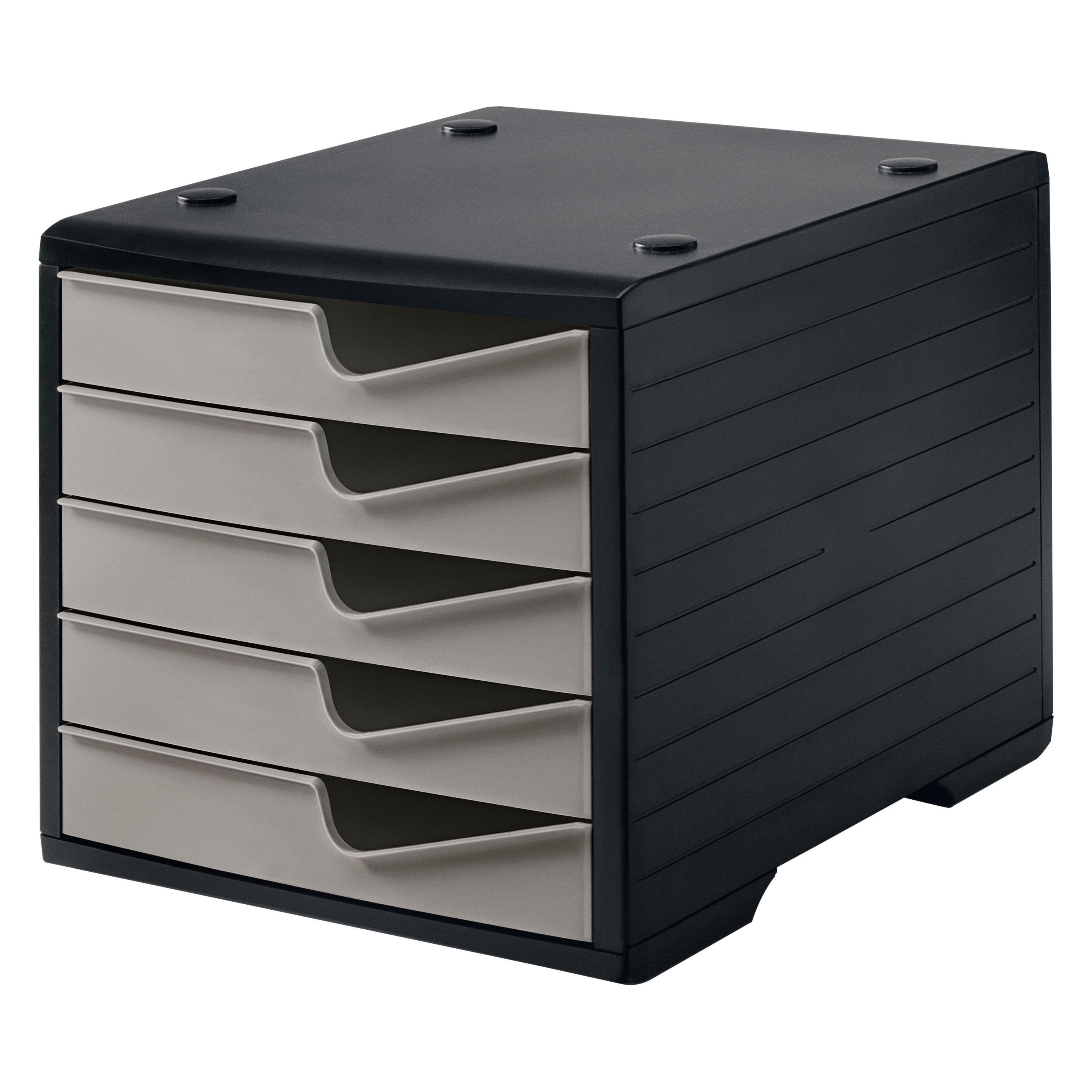 Styro Schubladenbox styroswingbox taupe DIN C4 mit 5 Schubladen (C4) (275-8430.7591)