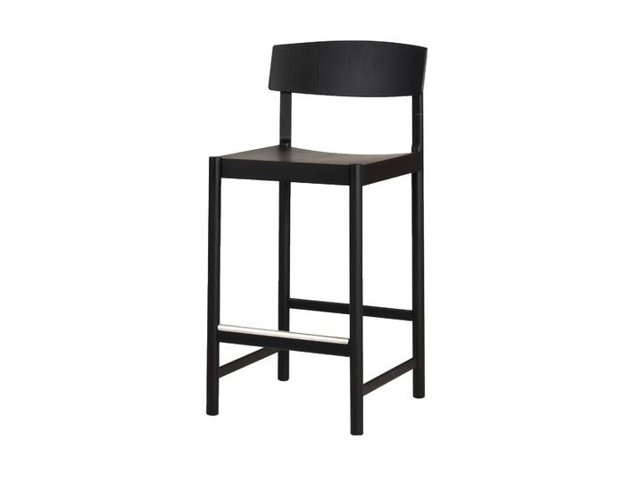 Mavis Tabouret de bar Rod 65 cm Frêne noirci