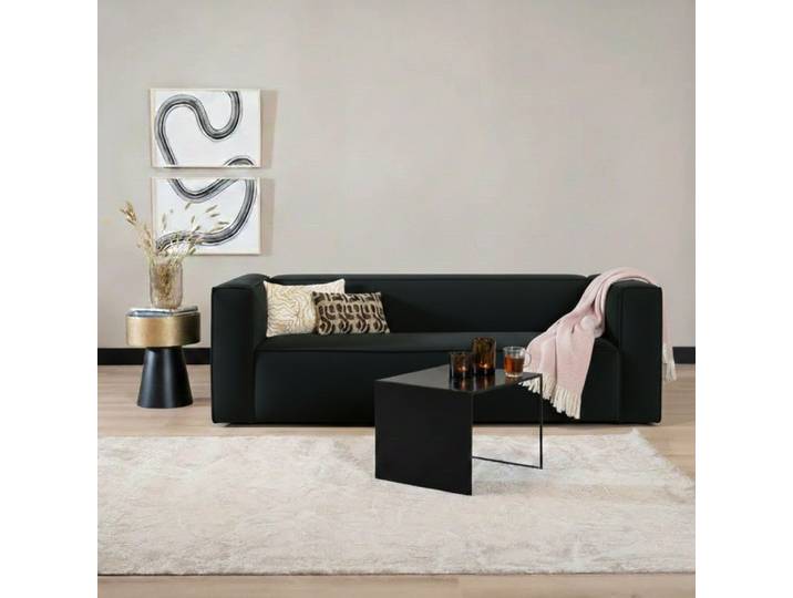 Bronx71 Samt Sofa Memphis 3-Sitzers schwarz