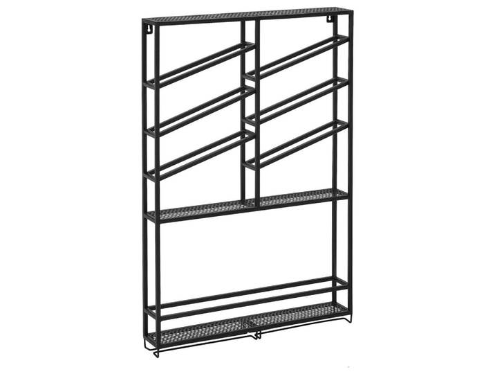 Carryhome Weinregal, Schwarz, Metall, 9 Fächer, 68x100x11 cm, Küchen, Küchenmöbel, Küchenregale