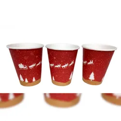 cwpack 1000 Glühweinbecher Pappe, Kaffeebecher, Weihnachtsmotiv 225ml 0,2l Füllstrich