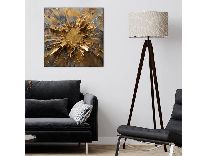 Acrylglasbild QUEENCE Goldene Kunst , farbe rahmen: ohne rahmen, B:50cm H:50cm T:1,5cm, Acrylglas, Bilder, Acrylglasbild, HD Premium Kunstdruck in Galeriequalität