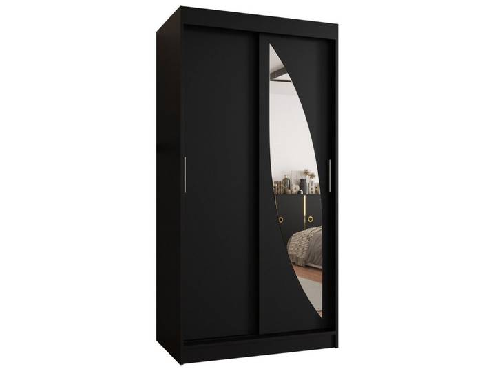 ABIKS MÖBEL Schwebetürenschrank MILO Schlafzimmerschrank, mit Spiegel, Kleiderstange und Regalen