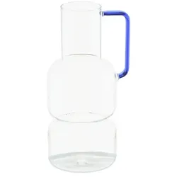 HOME STORY Vase mit Henkel   , transparent/klar , Glas , Maße (cm): H: 20,5  Ø: 8.5