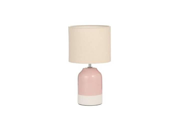 Pauleen Lampe à poser Paulmann 48323 Sandy Glow E14 max. 20 W\, couleur crème\, tissu rose\, céramique