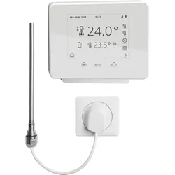Kermi Elektro-Set inkl. Regler Funk-Comfort und Heizstab „WRX“, 300 W in weiß / weiß /