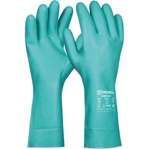 Gebol Chemikalienschutzhandschuhe Green Tech, Typ A, aus Nitril, kurze Stulpe, Größe 9 / L