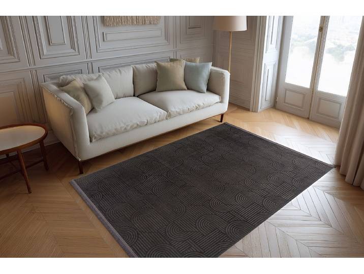 Tapis à poils courts Kirma 225 Gris/Graphite 200 x 280cm Polyester