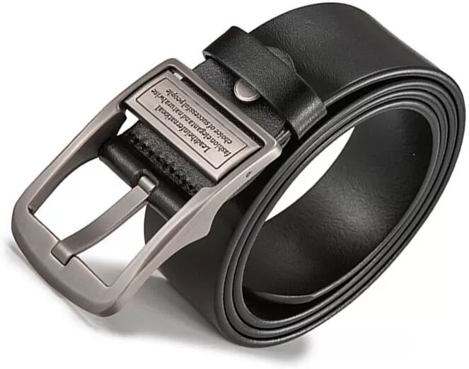 INF Herren PU Leder Gürtel 120cm, Vintage Design für Alltag und Business Schwarz