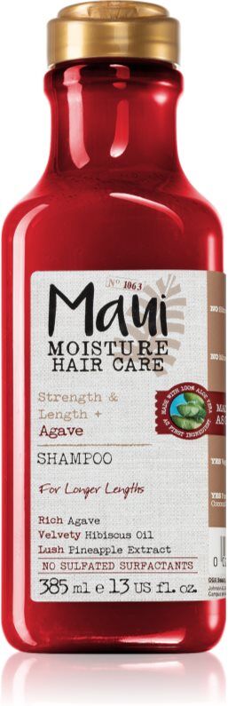 Maui Moisture Strength & Lenght + Agave shampoing fortifiant pour cheveux traités chimiquement 385 ml