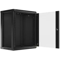 Lanberg Wand- Rack 19 " 15U 600X450mm Schwarz (15 HE, 19 Zoll Rack), Serverschrank, Schwarz