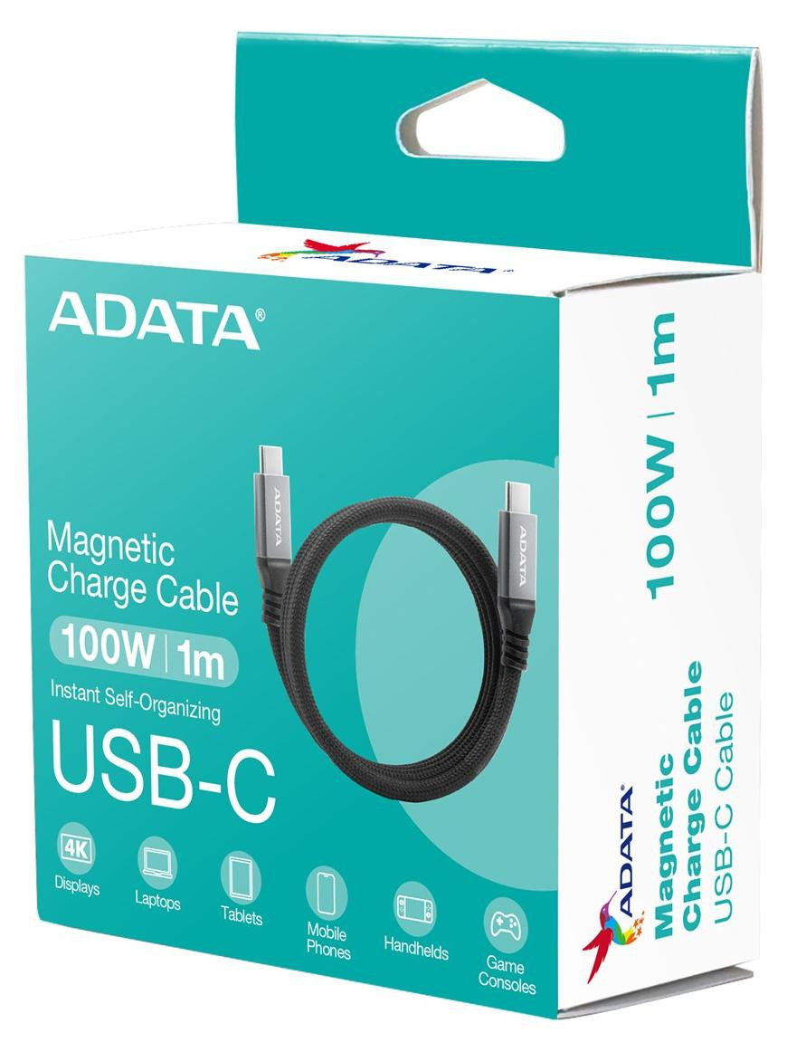 ADATA Magnetische USB Type-C oplaadkabel - Zwart