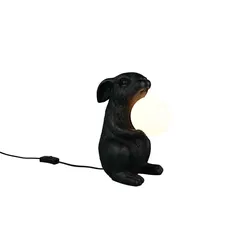 Tischleuchte Beistelllampe Dekolampe Figur schwarz Schnurschalter H 28 cm
