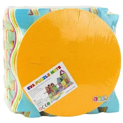 [n]fibrecare, Spielteppich + Spielmatte, Weiche Puzzlematte, pädagogischer EVA-Schaum, Früchte, Süssigkeiten, bunt, 16-tlg.