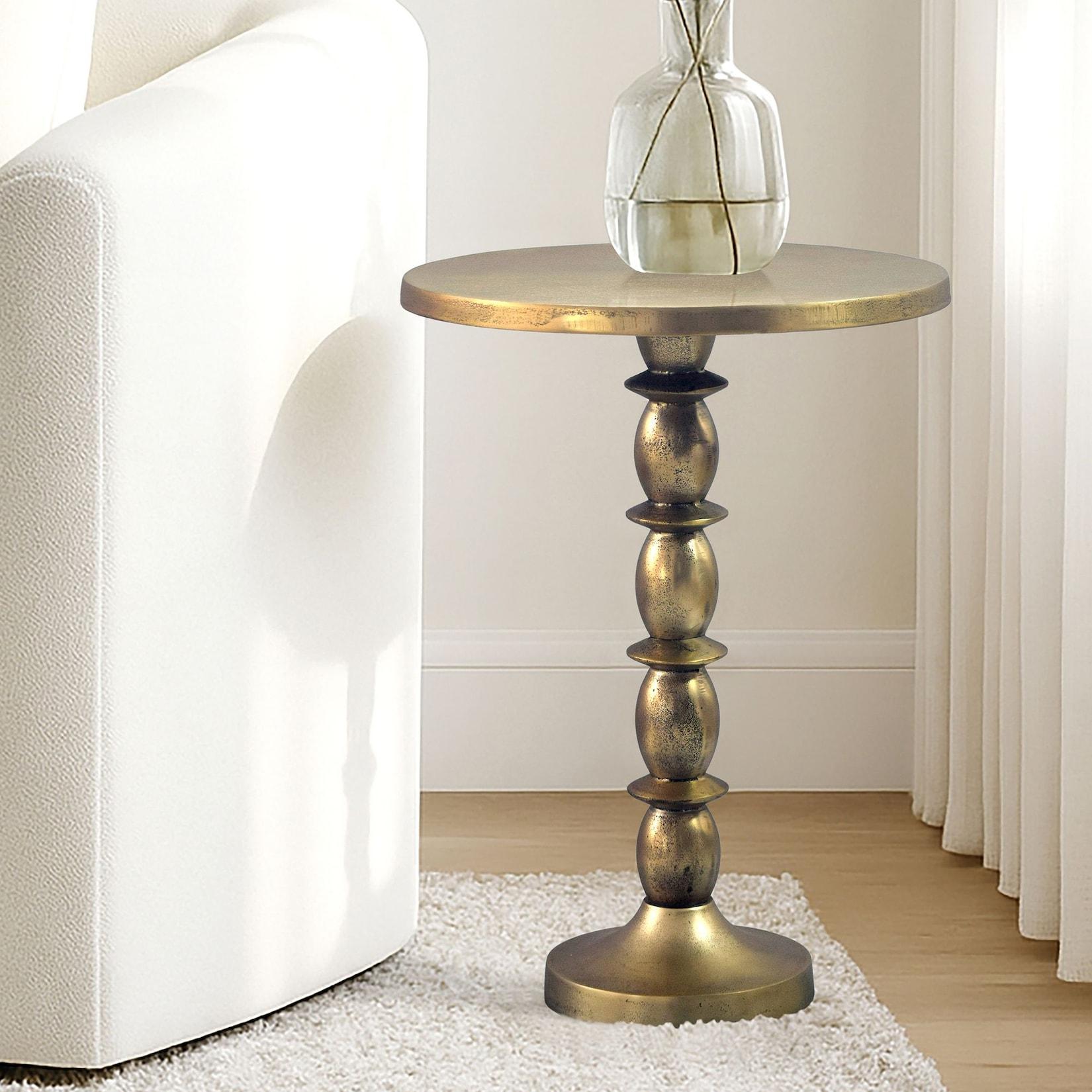 Beistelltisch Alu Gold 40cm Metall Couchtisch Wohnzimmertisch Dekotisch Tisch