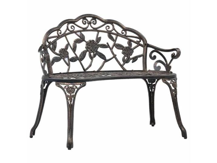 SALE 2026  Banc de jardin Brun - Banc de bistrot 100cm Bronze Aluminium coulé 1257357243680