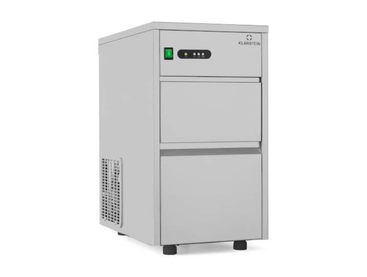 Klarstein Eiswürfelmaschine, Profi Ice Maker, Eiswürfelbereiter für Klare Eiswürfel, Eiswürfelmaschine für Gastro & Zuhause, Leise Groß mit Eiswürfelbehälter, 145W, 20 kg/Tag, Silber