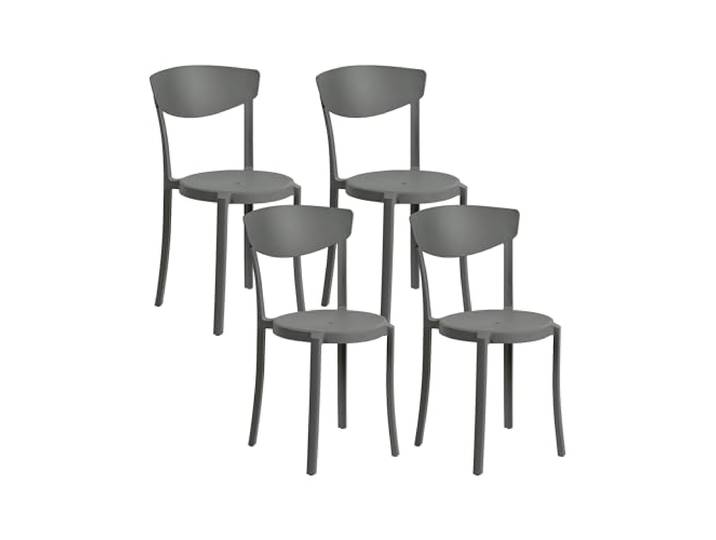 Beliani Esszimmerstuhl 4er Set dunkelgrau Kunststoff Modern Innen- & Außenbereich Vieste