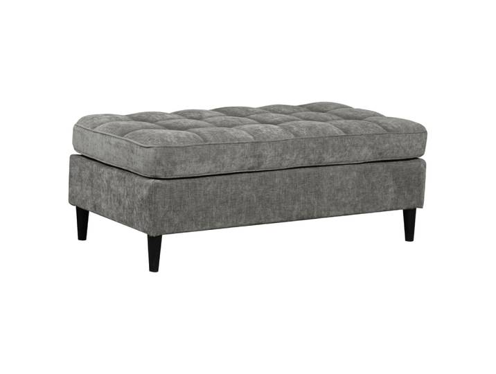 Pouf gris chenille