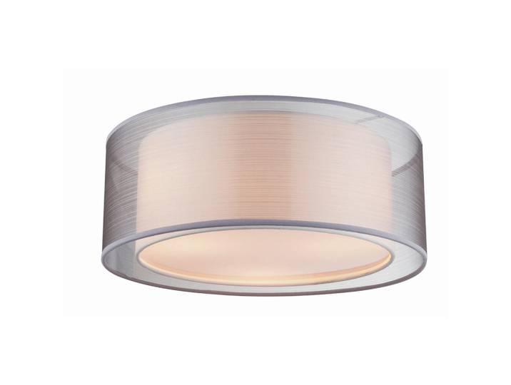 Globo Deckenleuchte, Grau, Nickelfarben, Textil, Kunststoff, Metall, rund, 40x17.5x40 cm, CE, Lampen & Leuchten, Innenbeleuchtung, Deckenlampe, Deckenlampen