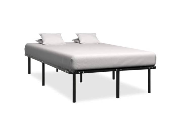 RJPLMFV Bettgestell, Metall, 140 x 200 cm, Schwarz Ohne Matratze, Lattenrost inklusive, Latten aus Pappelholz, stabile Konstruktion