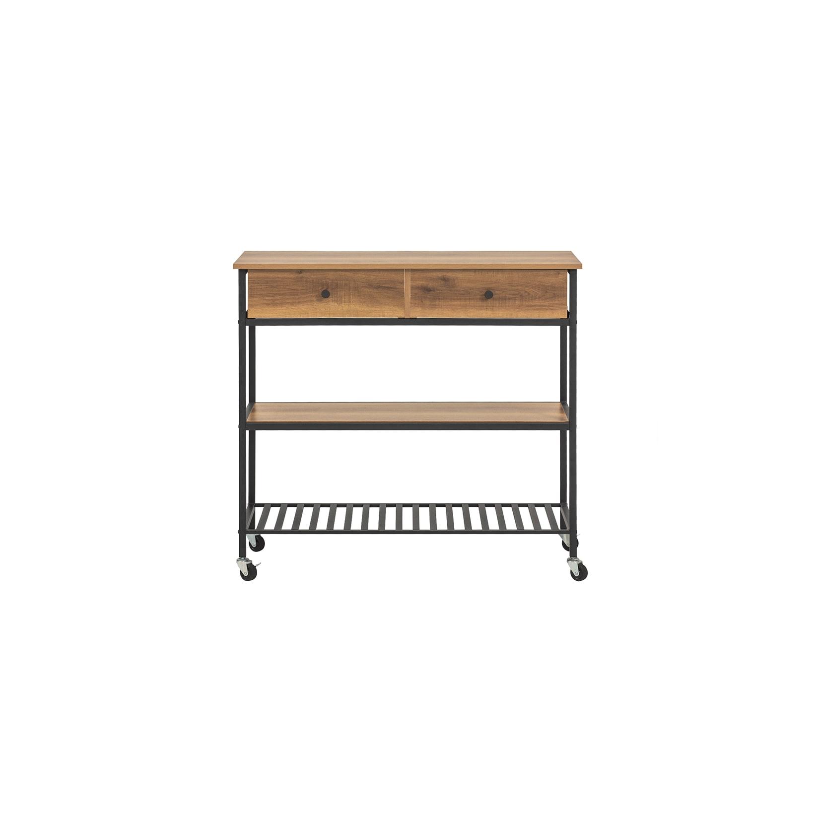 SoBuy Kücheninsel mit 1 Schublade Dunkelbraun 100x45x92,5cm Industriell