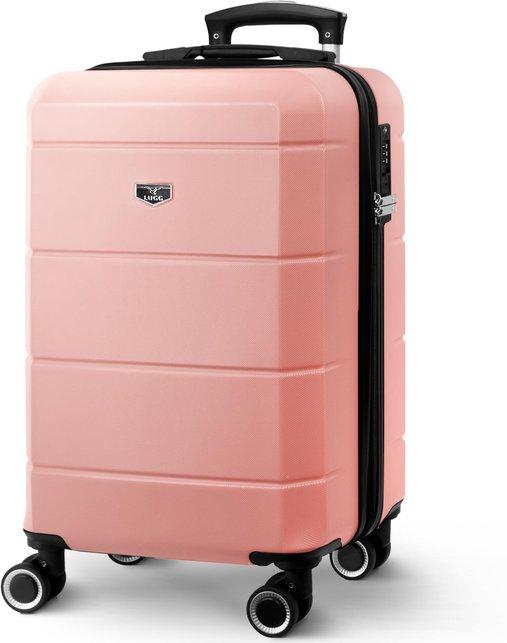 Reisekoffer-Set, 3-teilig, Hartschale, Jetset, 20", 25", 29". Leichtes Gepäck mit TSA-Schloss und 360°-Rädern in Roségold, zugelassen für Flugreisen