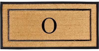 A1 Home Collections Natural Coir & Rubber Large Monogrammed Door Mat