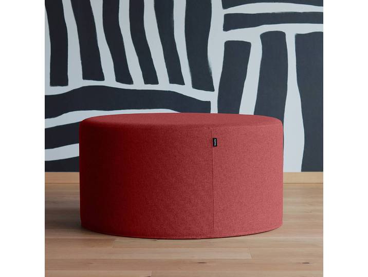 home24 Hocker DOTTO Ø 80cm rood/donkerrood