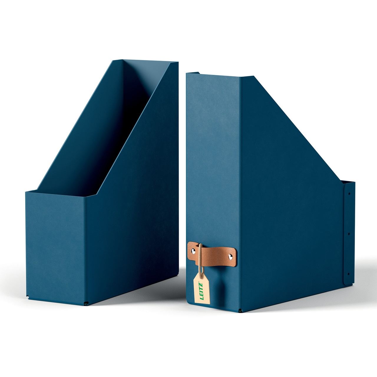 LEITZ 2 Stehsammler Puro 24710068 dunkelblau Karton, DIN A4