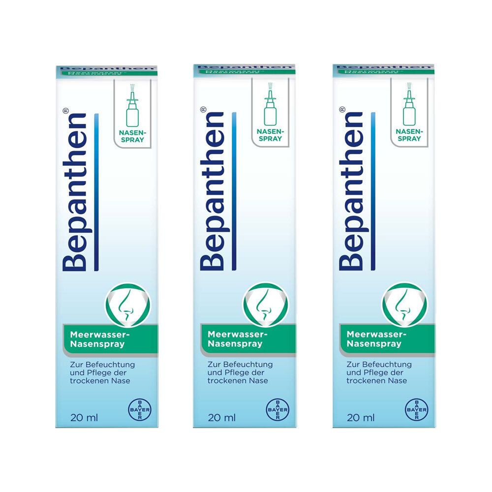 3x Bepanthen Meerwasser Nasenspray 3x20 ml