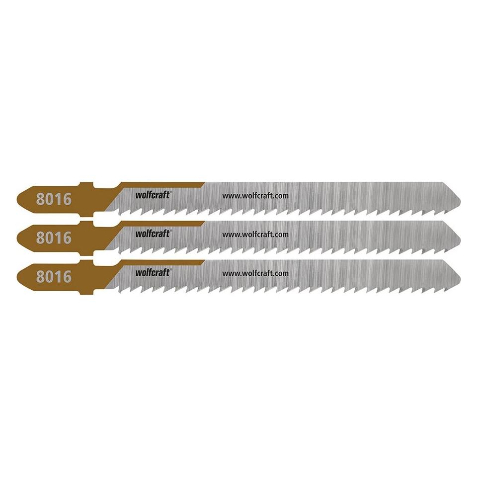 wolfcraft Stichsägeblätter, T-Schaft, besonders sauberer Schnitt, 50 mm, 3er-Blisterpackung (77551324)