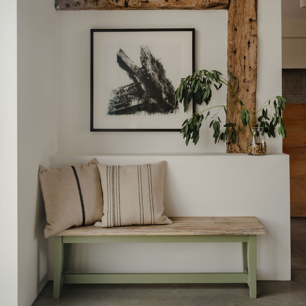 Fernleaf Doria Solid Wood Bench Sage Green H44.8 x W140 x D32cm