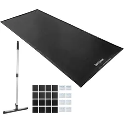 TecTake GmbH tectake Garagenbodenmatte rutschfest wasserdicht mit Abzieher, 6,1x2,6 m, schwarz, Bodenbelag Schutz